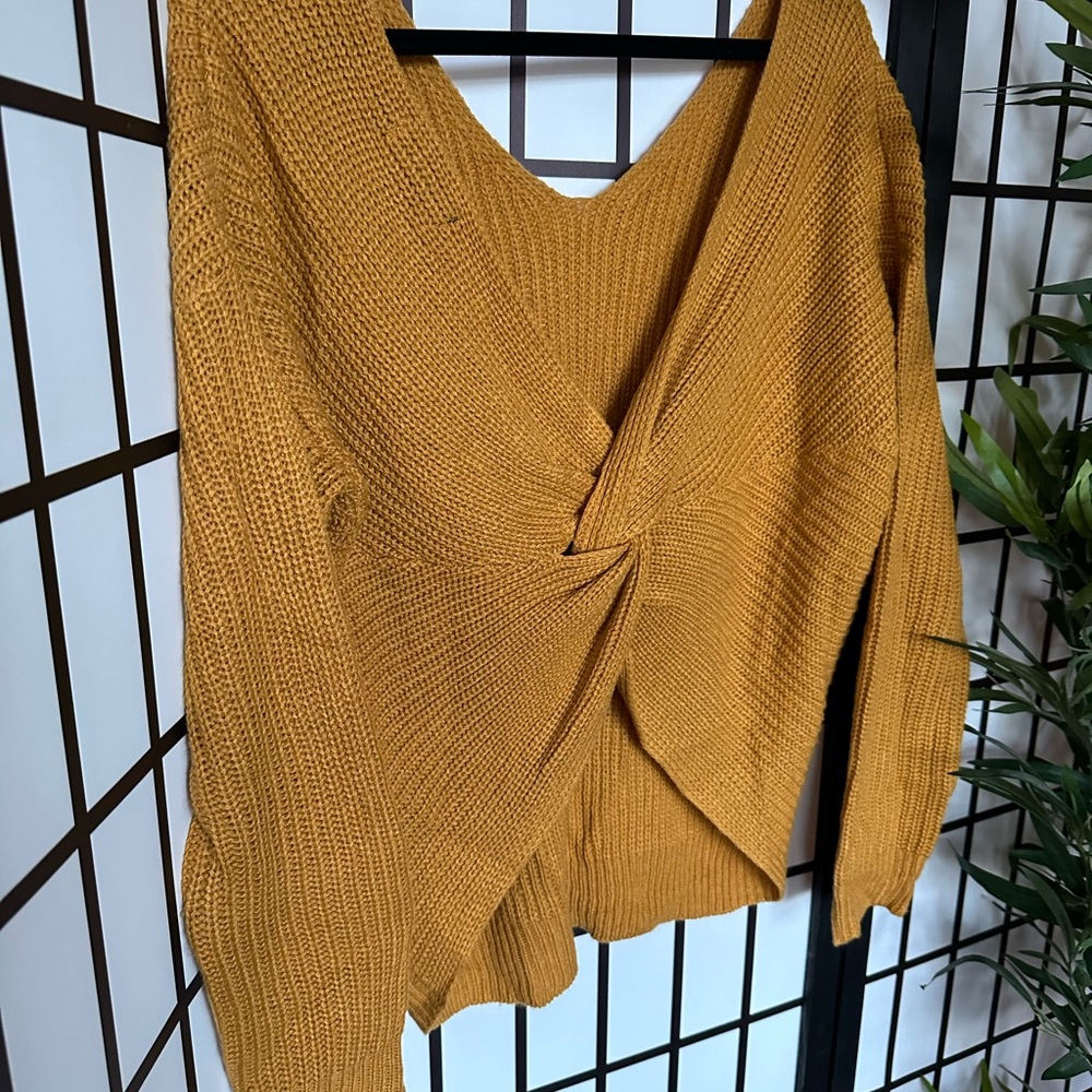 Golden Yellow Twist Sweater
